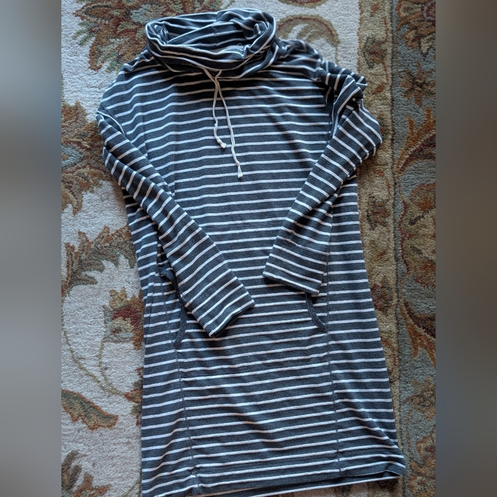 Striped Cowl Neck Dress